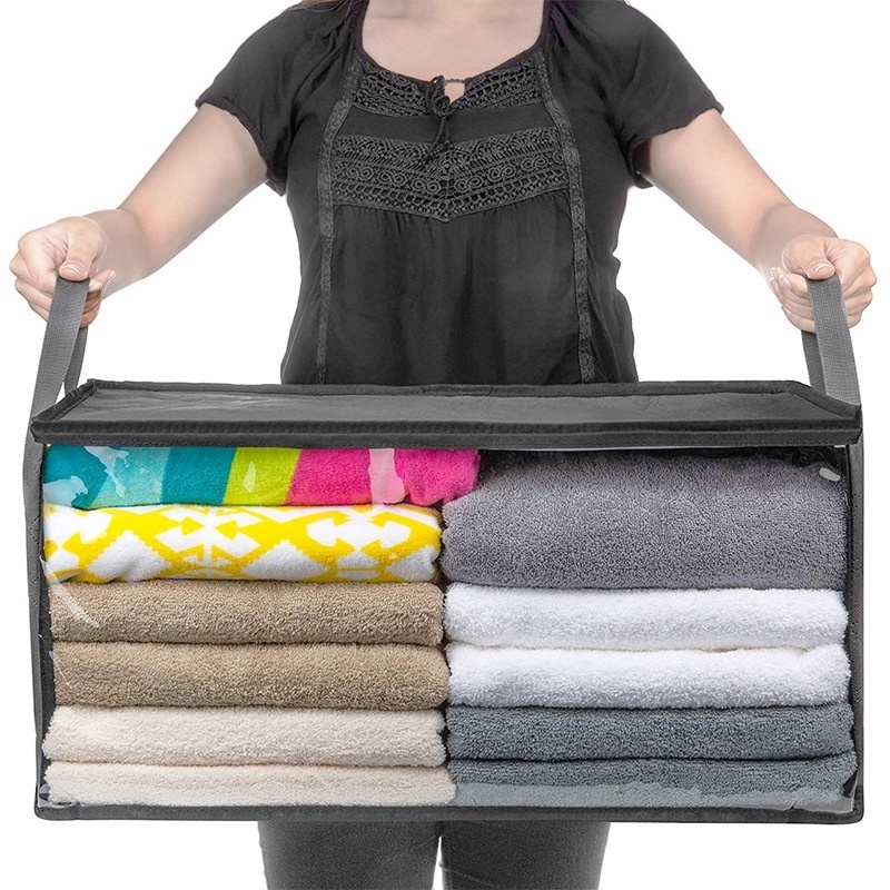 Hộp Đựng Chăn Mền / Áo Len Bằng Vải Không Dệt Sức Chứa Lớn Có Thể Gấp Gọn