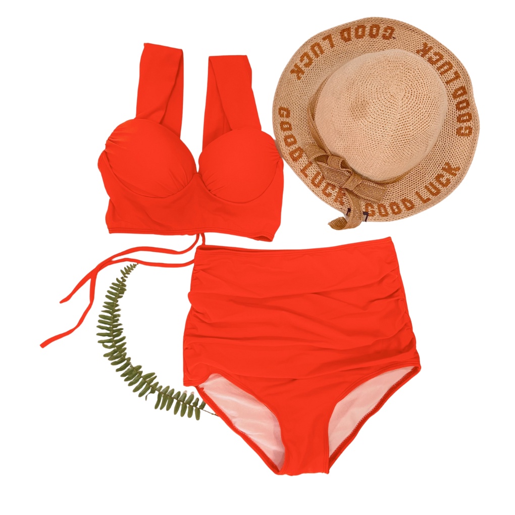 Bikini, Đồ Bơi Đi Biển Hai Mảnh Tay Vuông Cạp Cao Secxy AG08