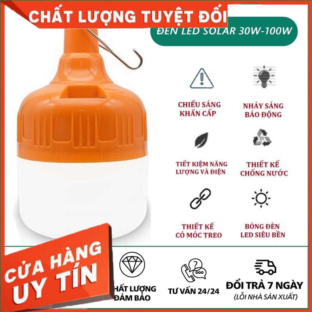 Bóng đèn LED sạc tích điện (4-6H) công suất 40W đầu cắm USB sử dụng cho hàng quán vỉa hè, hàng rong, dã ngoại - khanhsky