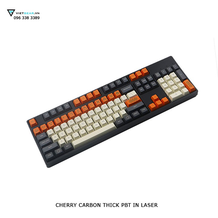 Bộ nút bàn phím Cherry Carbon Thick PBT 131 nút chữ to