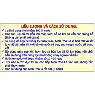 2 gói Men vi sinh Pha Lê làm trong nước bể cá
