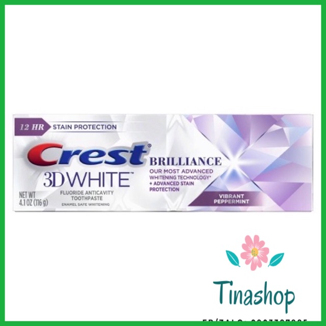 [Mẫu mới] Kem Đánh Trắng Răng Crest Brilliance 116g