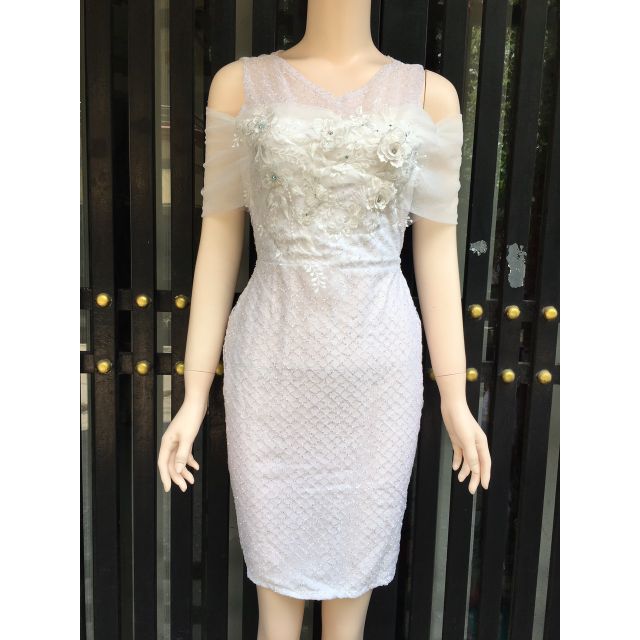 Đầm BODY ảnh thật KIM SA KHOÉT VAI ĐÍNH HOA