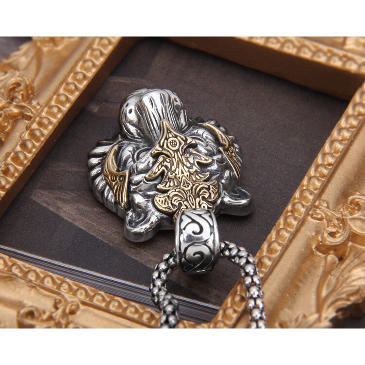 Dây Chuyền Mặt Hình Đầu Hổ Mạ Vàng Bạc Cá Tính Phong Cách Punk Mới Cho Nam