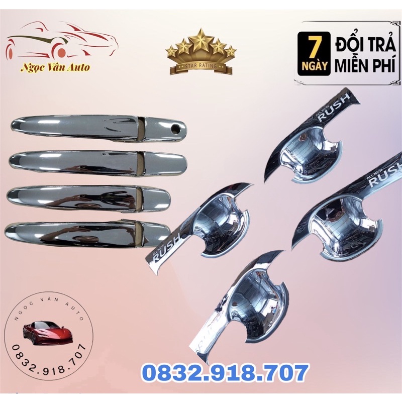 ốp tay nắm hõm cửa Rush 2018 - 2021 mạ crom cao cấp .