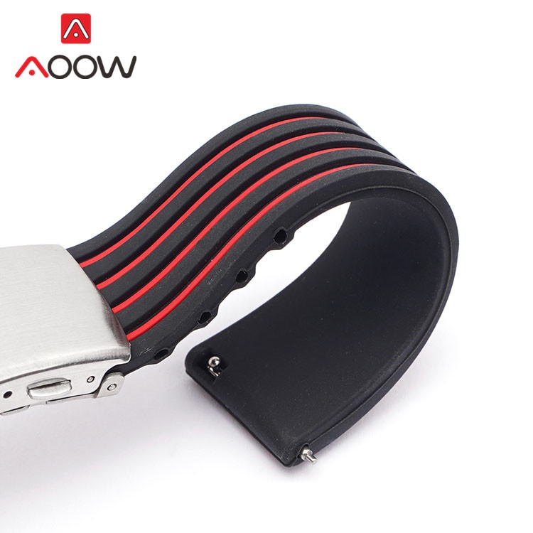 Dây Đeo Silicon 18mm 20mm 22mm 24mm Cho Đồng Hồ Thông Minh Samsung Watch3 Active2 Huawei GT 2 46mm