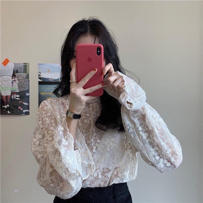 Áo ren tiểu thư xinh xắn