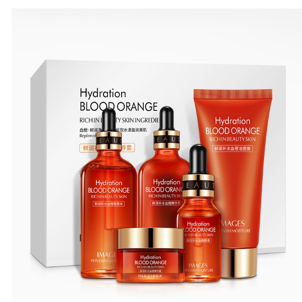 Bộ dưỡng ẩm - Dưỡng trắng - Chống lão hóa Blood Orange Rich In Beauty Skin 5 món | BigBuy360 - bigbuy360.vn
