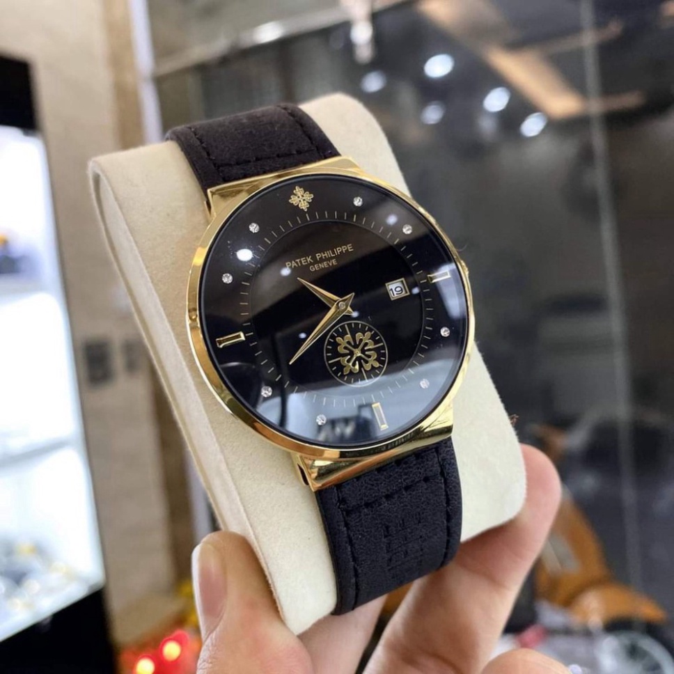 Đồng hồ Nam patek philip dây da, kim rốn đẳng cấp, khóa cài khắc logo thương hiệu patek, hàng cao cấp có bảo hành.