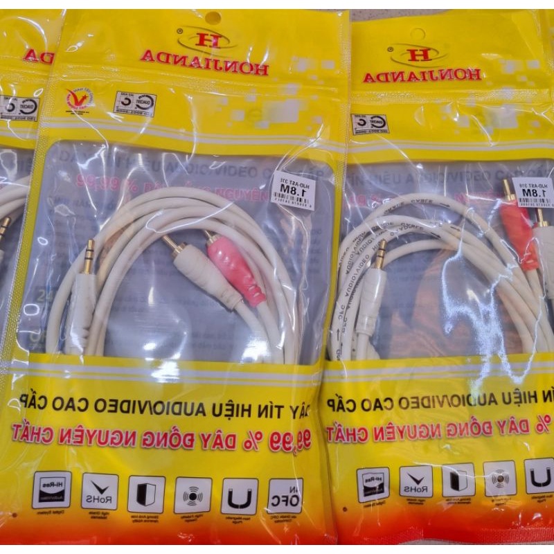 Dây 3 ly -2 av , rca hàng chính hãng 1,8m.3m .5m.10m