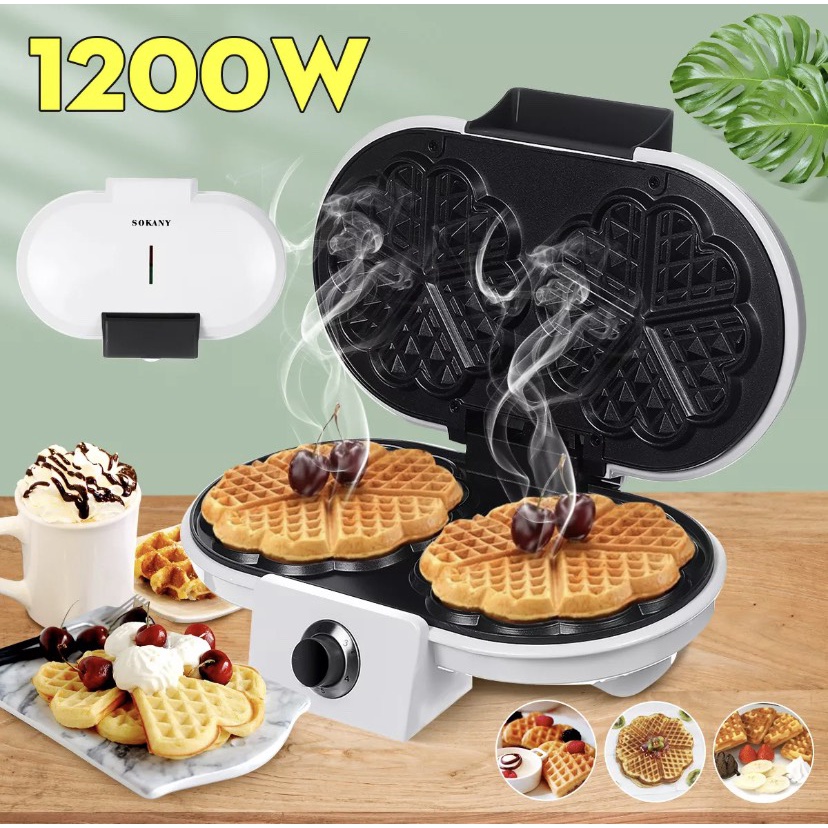 [Mã ELHADEV giảm 4% đơn 300K] Máy Làm Bánh Waffle Đôi, Nướng Bánh Kẹp Tàn Ong Đôi SOKANY