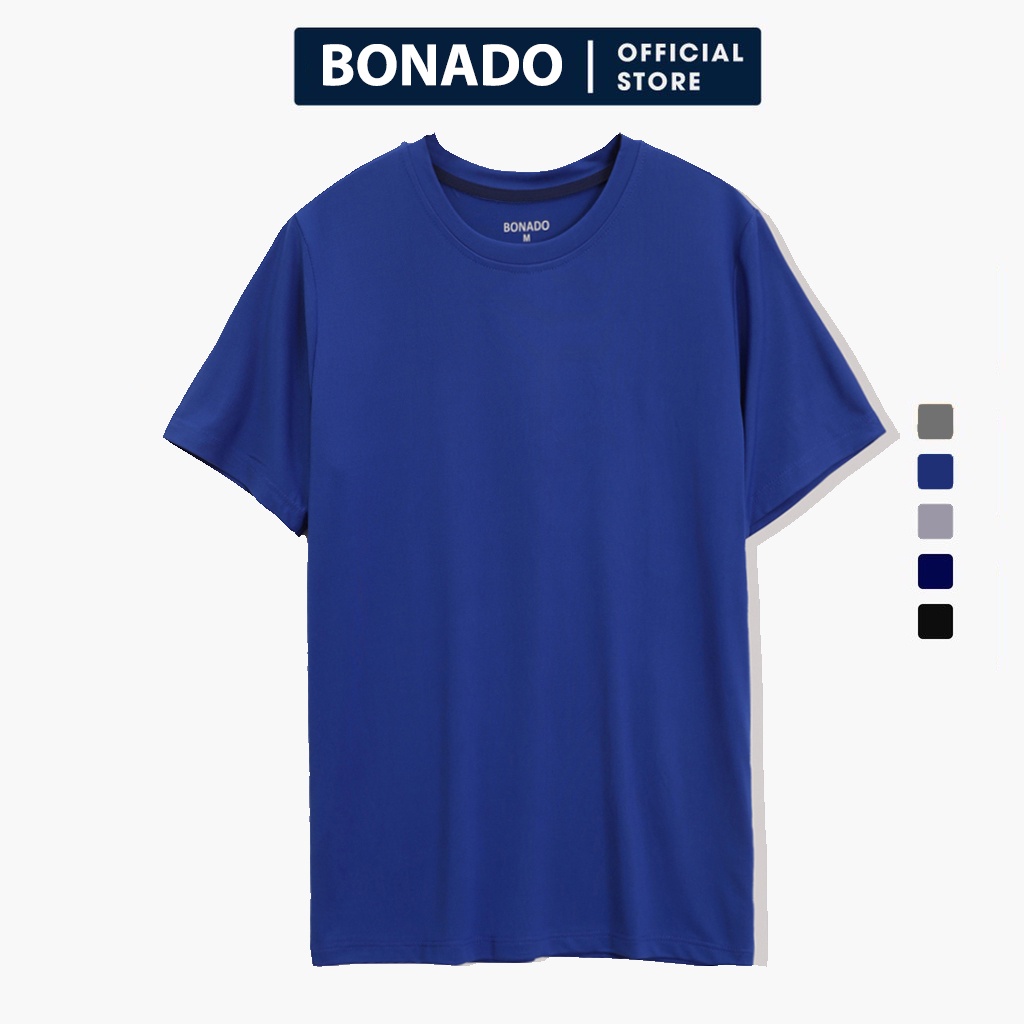 Áo thun nam cao cấp BONADO cổ tròn ngắn tay DO123 Xám navy | BigBuy360 - bigbuy360.vn