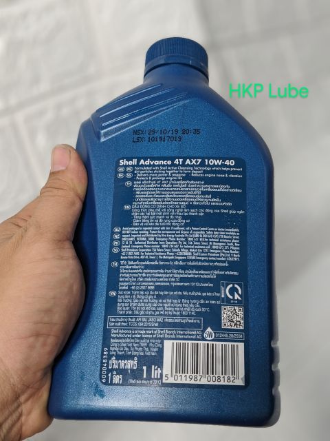 [ Nhớt Bán Tổng Hợp] Shell Advance AX7 Cho xe số 800ml- 1 Lít