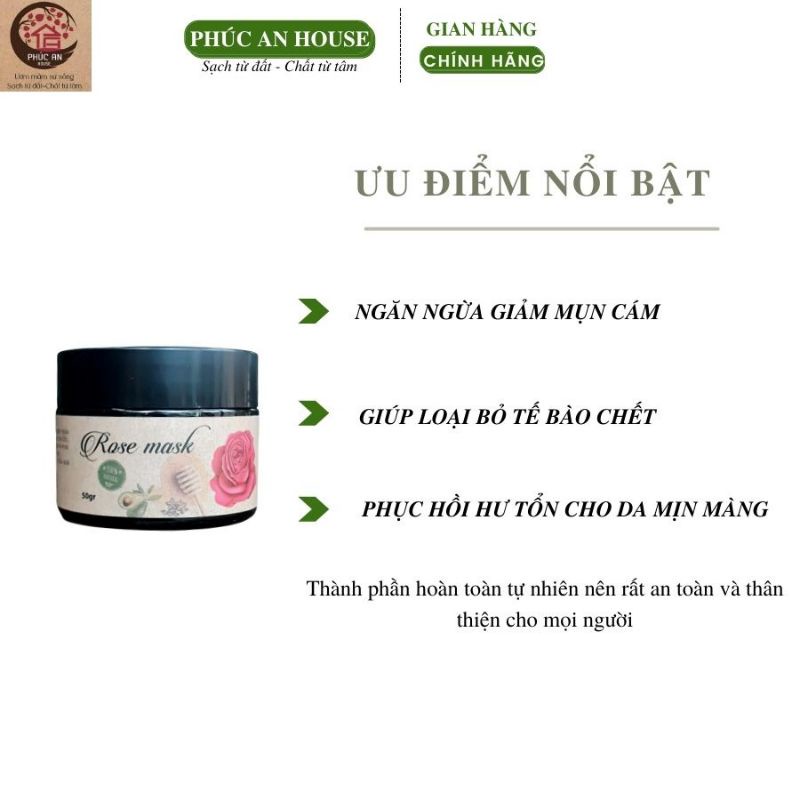 Mặt nạ hoa hồng dưỡng sáng da Phúc An House