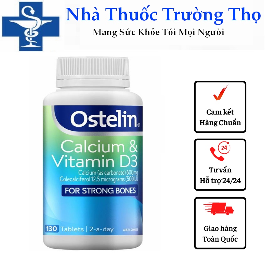 Canxi bầu Úc Ostelin Calcium & Vitamin D3 130 viên