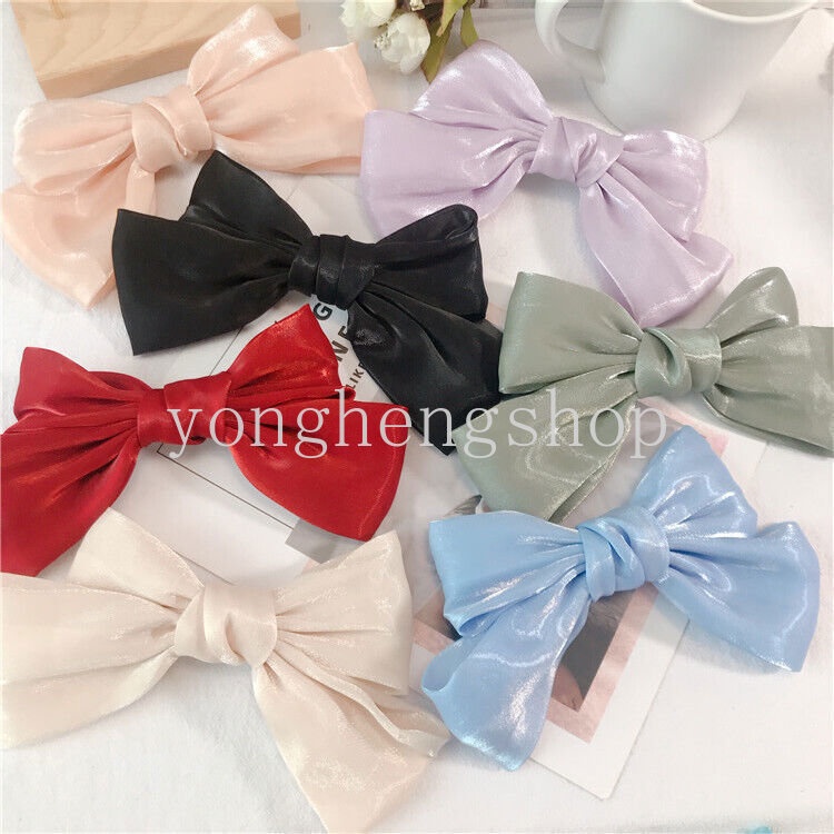 Kẹp Tóc Nơ Vải Satin Thời Trang Cho Nữ
