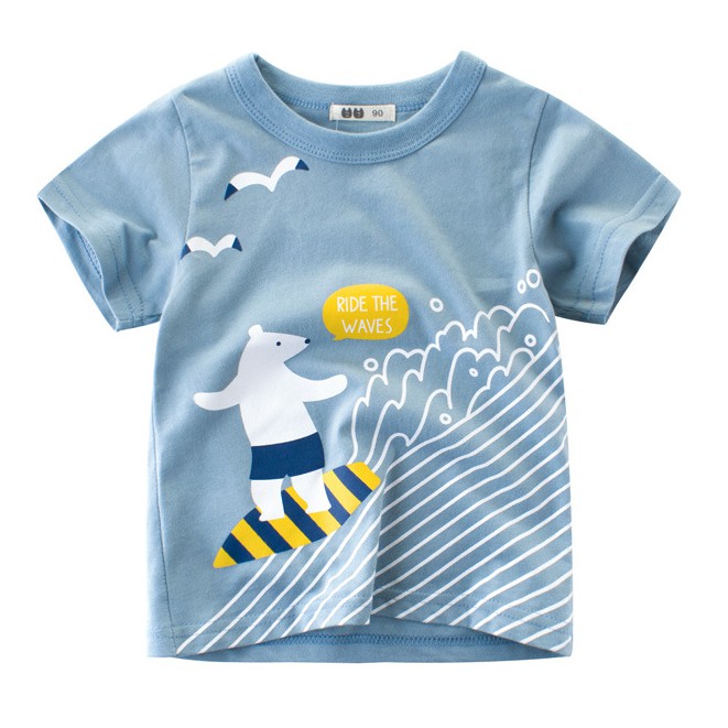 Áo Thun Tay Ngắn In Họa Tiết Hoạt Hình 3D Thời Trang Mùa Hè 2022 Dành Cho Bé Trai Gái 3 Màu