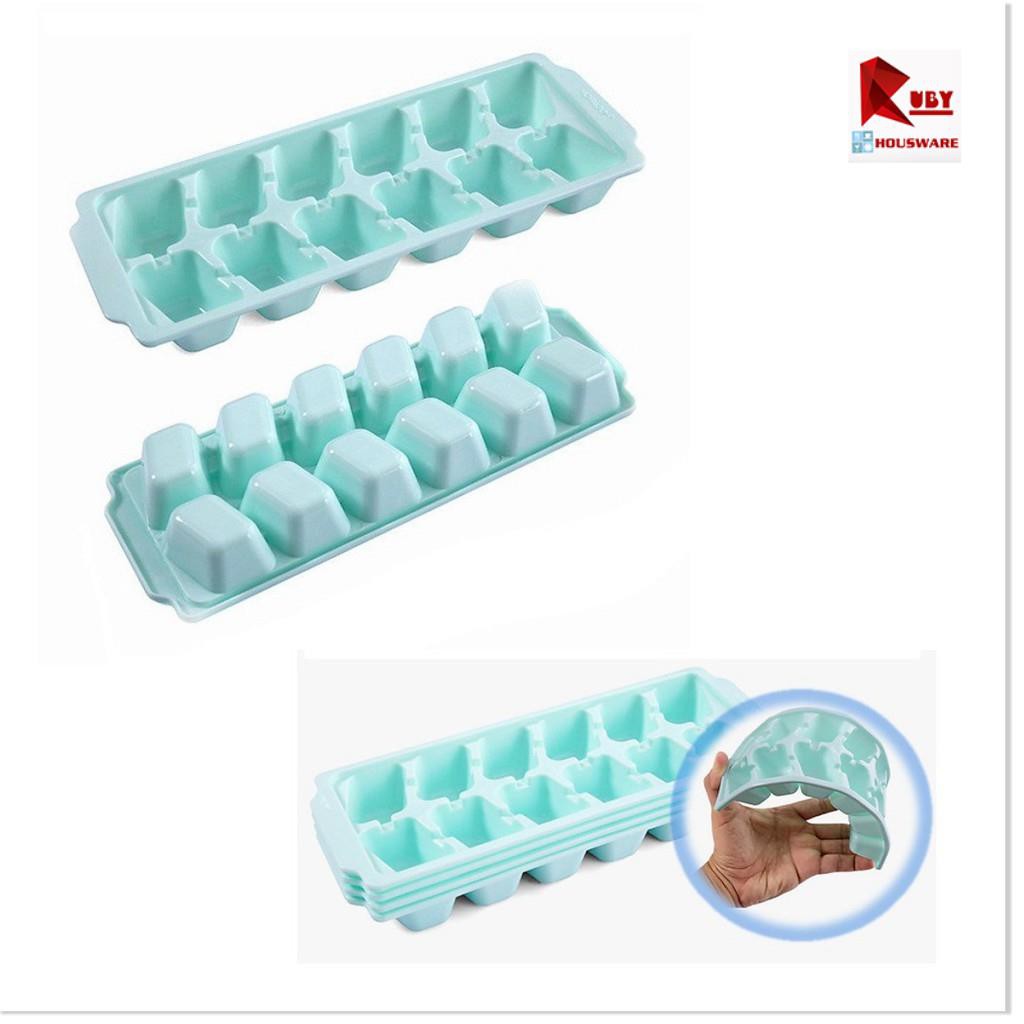 Combo 4 Khay Làm Rau Câu Làm Đá Nhựa Dẻo Mau Đông Tiện Ích