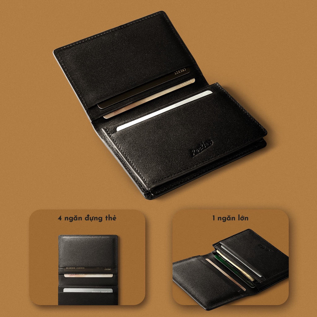 Ví Da Gập Đôi Reckless - Jack Slim Wallet - Da Nappa - 3 Màu Trơn