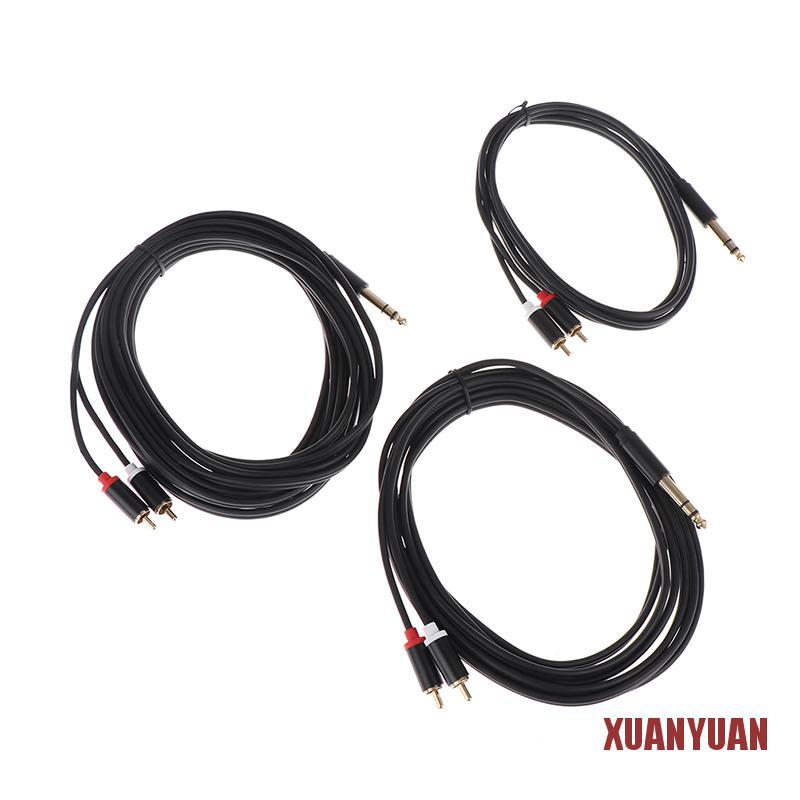 Cáp Chuyển Đổi Âm Thanh Từ Đầu Cắm 6.35 mm Sang 2rca Rca Mạ Vàng