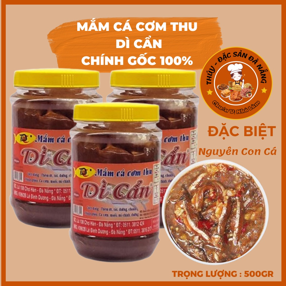 MẮM CÁ CƠM DÌ CẨN loại Đặc Biệt hũ 500GR đặc sản Đà Nẵng
