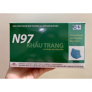 Khẩu trang phòng dịch N97, hộp 40 chiếc