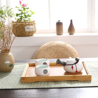 Khay gỗ đựng trà phong cách Nhật Bản