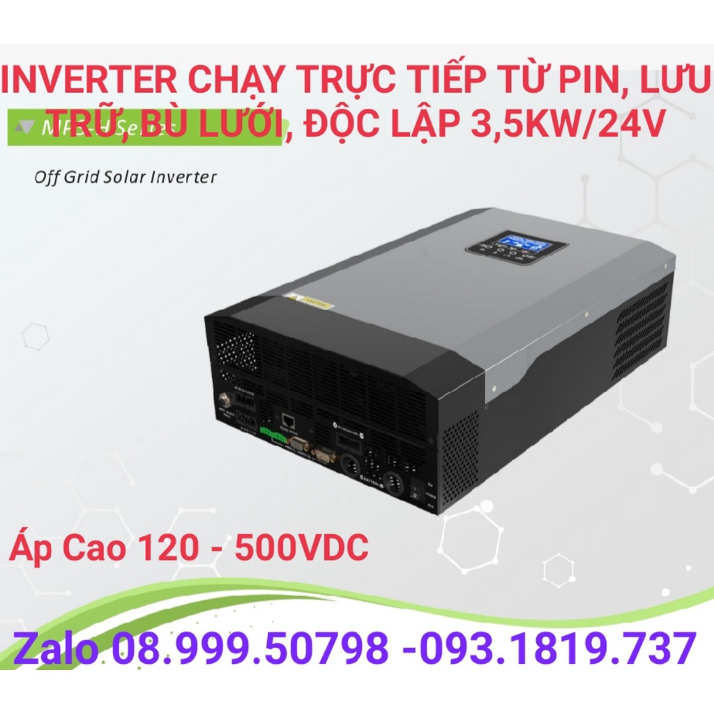 Inverter Độc Lập chạy trực tiếp tấm pin,có lưu trữ,có bù lưới 3,5KW/24V
