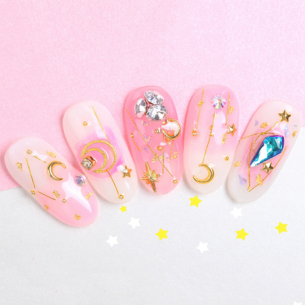 Miếng dán mặt ngôi sao / mặt trăng 3D dùng trang trí móng tay