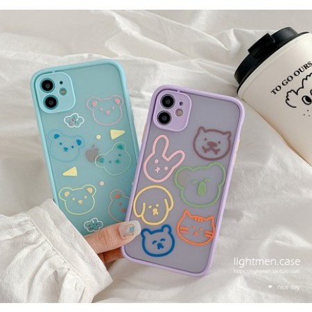 Ốp iPhone bảo vệ camera động vật lưng nhám iPhone 7 8 7 Plus 8 Plus X Xs Xr XsMax iPhone 11 11 Pro 11