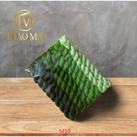 M58- Chỉ thêu Tay (chỉ thêu cotton - Chỉ Thô) sét 350m