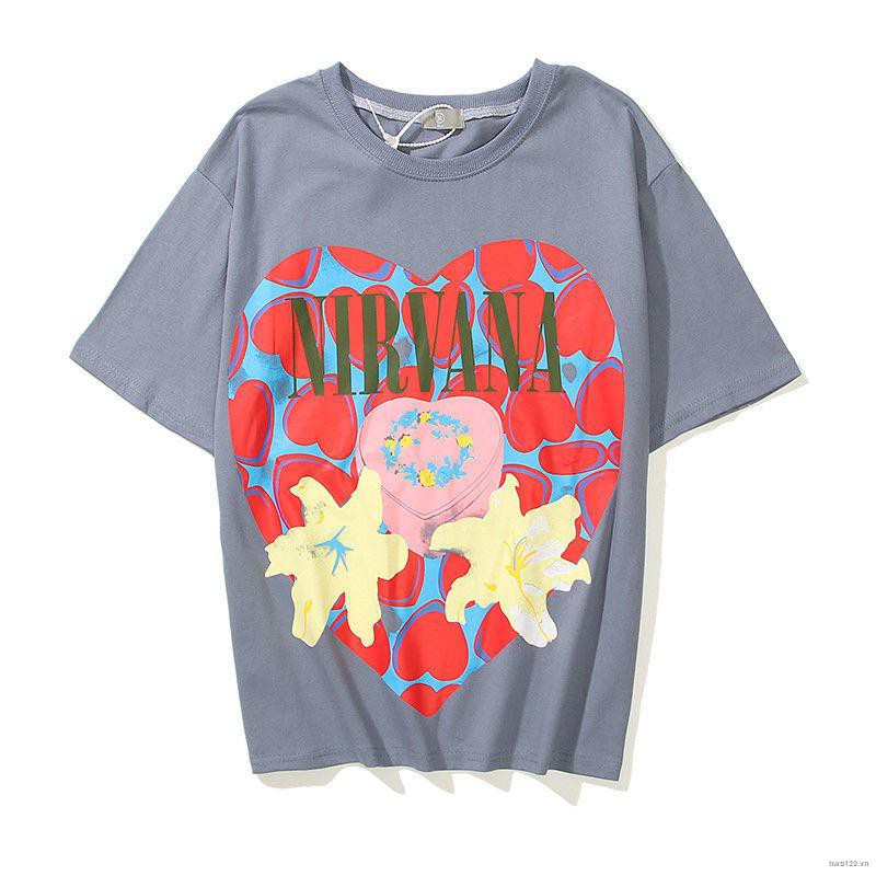 non-FOG vintage band tee short sleeve Nirvana heart box jerry same style