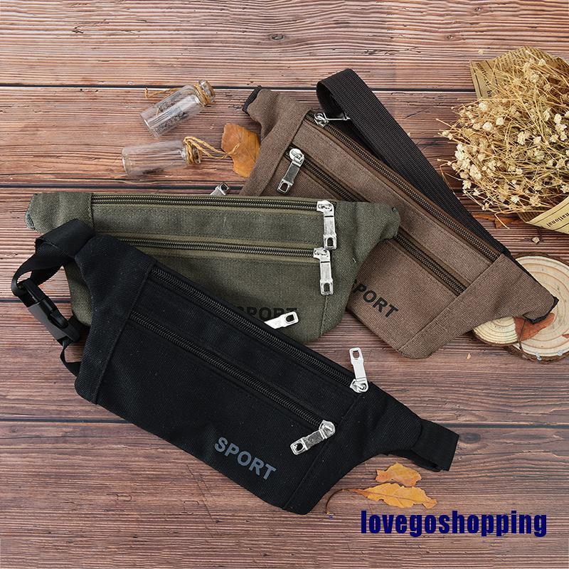 Túi Đeo Hông Vải Oxford Sức Chứa Lớn Có Khóa Kéo Dùng Khi Chạy Bộ Cắm Trại Đi Bộ Đường Dài