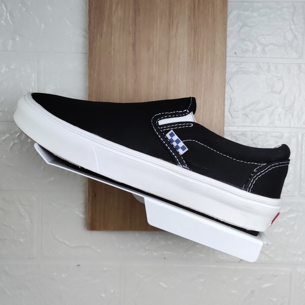 Giày Van Slipon Đen, Giày Lười Đen Nam Nữ Fullbox