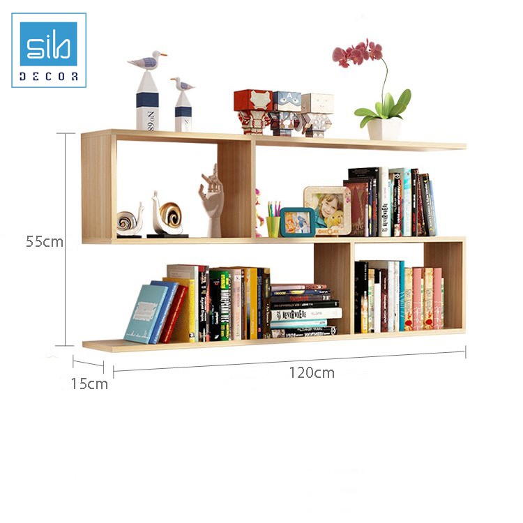 Giá Sách Treo Tường 3 Tầng 120 x 55 x 15cm SIB DECOR (Nhiều màu)