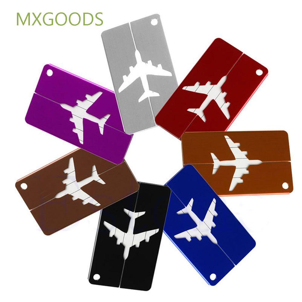 MXGOODS Fashion Name Address ID Label Rectangle Luggage Address Tag Name Label Travel Accessories Mini Random Color Useful Aluminium Suitcase Baggage  Identity/Multicolor