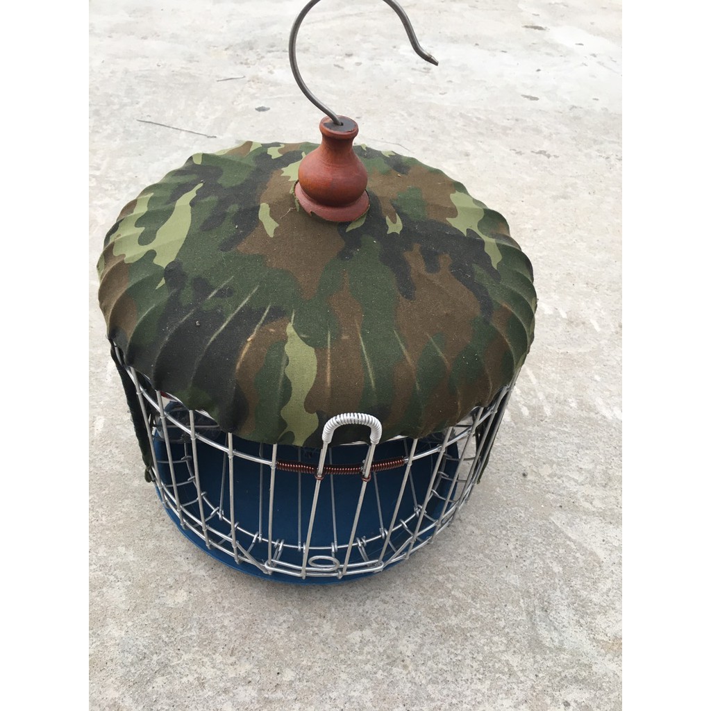 Lồng nuôi cu gáy mây inox bọc vải rằn ri