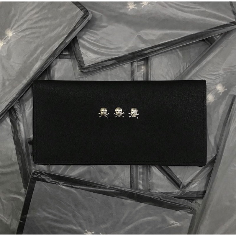 Ví da Ví đầu lâu Đen 10*19cm