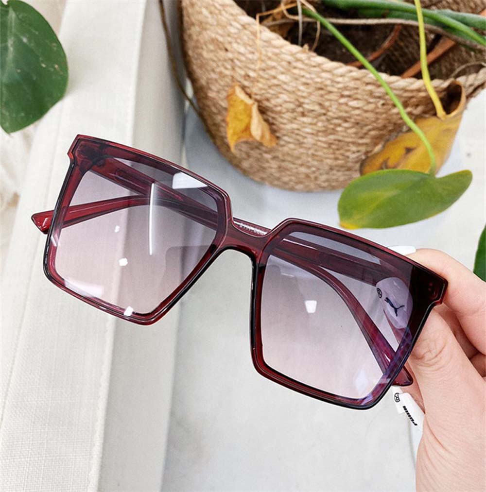 Kính mát gọng vuông mặt lớn chống tia UV400 phong cách cổ điển dành cho nữ
