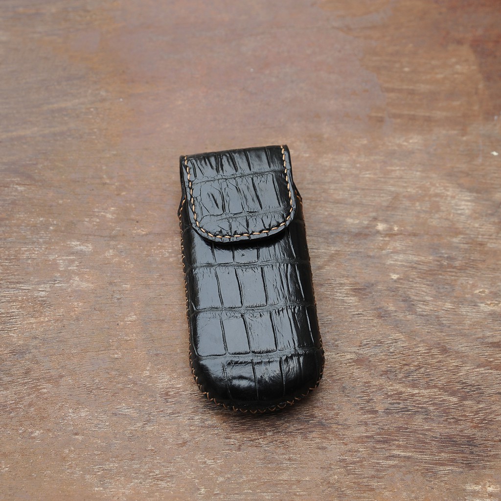 Bao da cá sấu cho điện thoại Nokia 8800 - Đồ da handmade - DT082