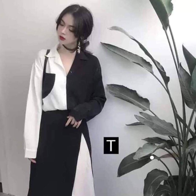 Áo sơ mi phối tay dài