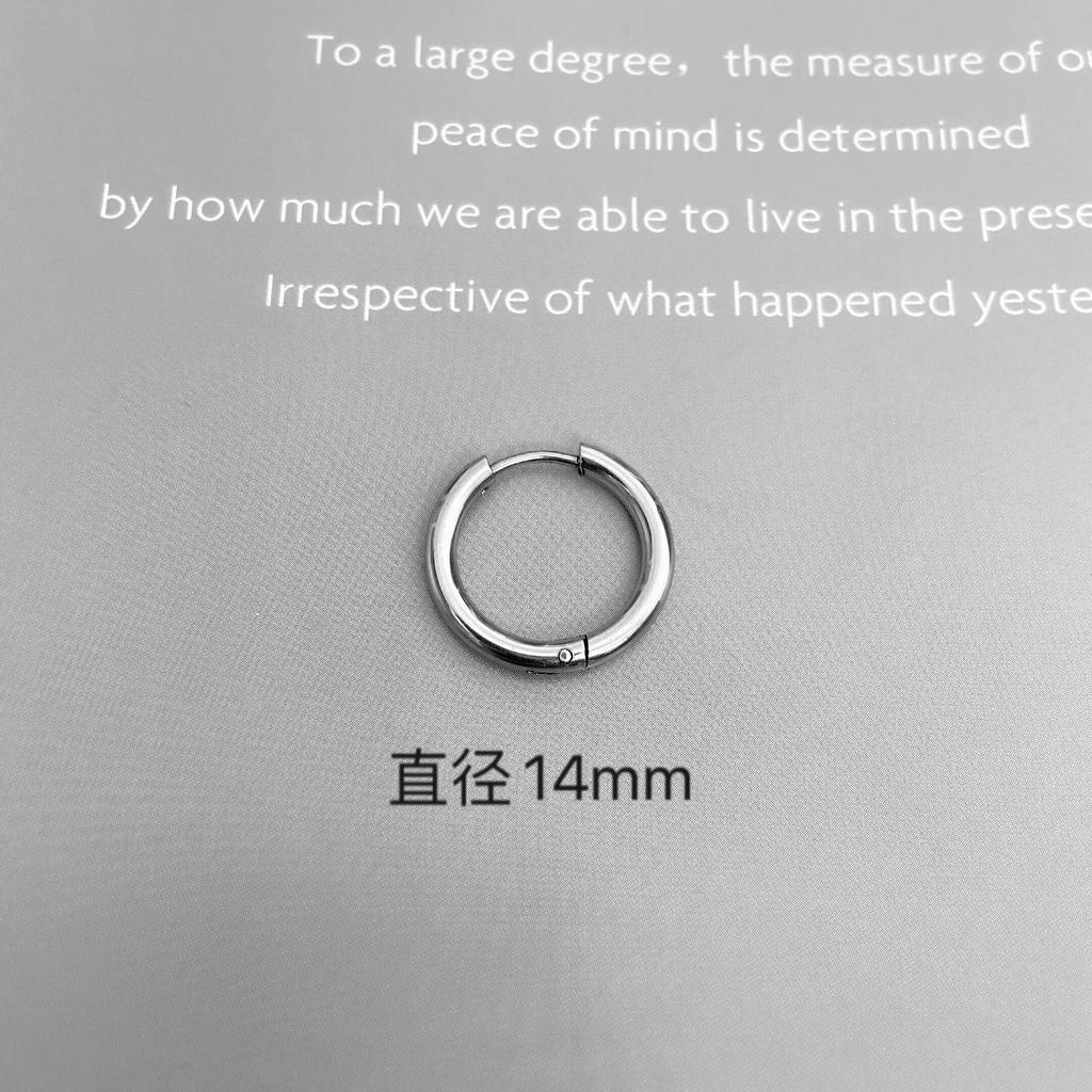 Khuyên tai tròn nhỏ bằng thép titan không phai màu 23b245 thời trang cho nam và nữ