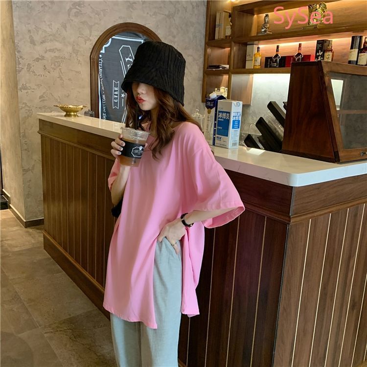 Áo Thun Tay Ngắn Dáng Rộng Thiết Kế Xẻ Quyến Rũ