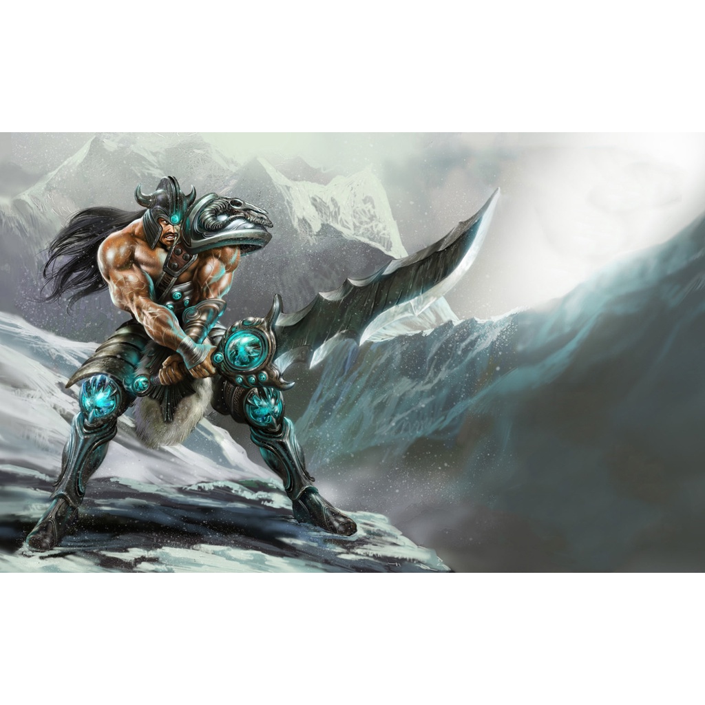 Poster A3, A4, A5 dán tường League of Legends, decal trang trí có keo TRYNDAMERE - Mẫu 1, nhận in theo yêu cầu