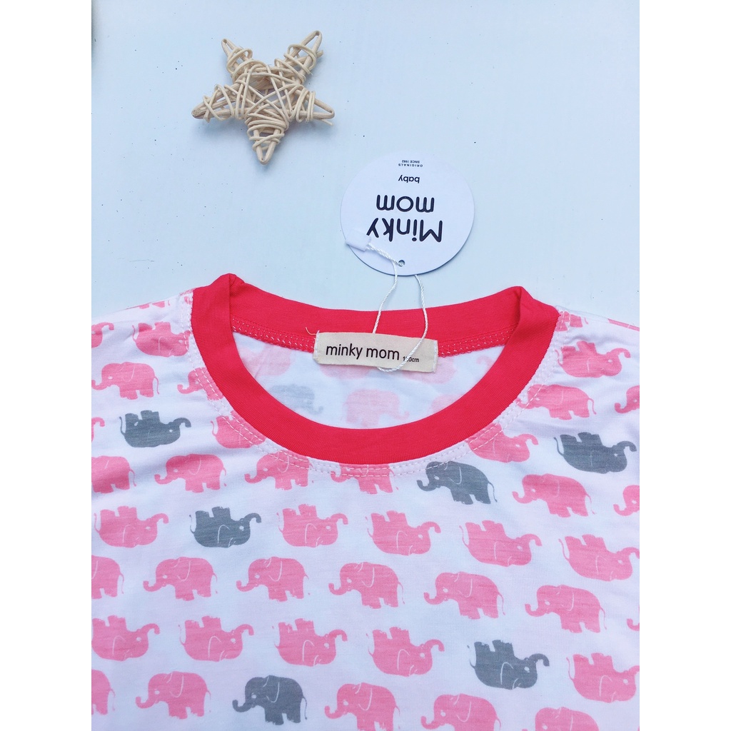 [Bé 18-32kg] Bộ Dài tay SIZE ĐẠI voi hồng Minky Mom Thun Lạnh mềm mịn mát cho bé trai, bé gái từ 18-32kg [ HÀNG CHUẨN ]