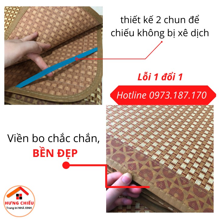 Chiếu mây điều hòa Phong Anh cao cấp hàng loại 1 dày, may kĩ thoáng khí mát rượi - Hưng Chiếu