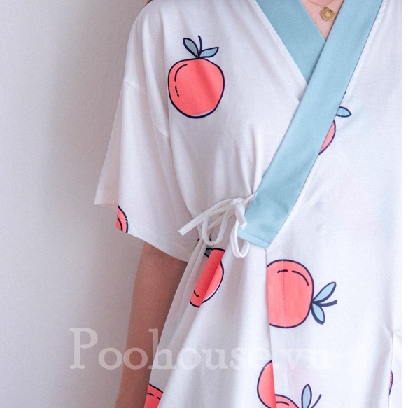 Quả cam Orange - Pijama kimono ngủ chất liệu cotton, đồ ngủ kimono đồ ngủ kiểu Nhật bản - Poohouse Pyjama | BigBuy360 - bigbuy360.vn