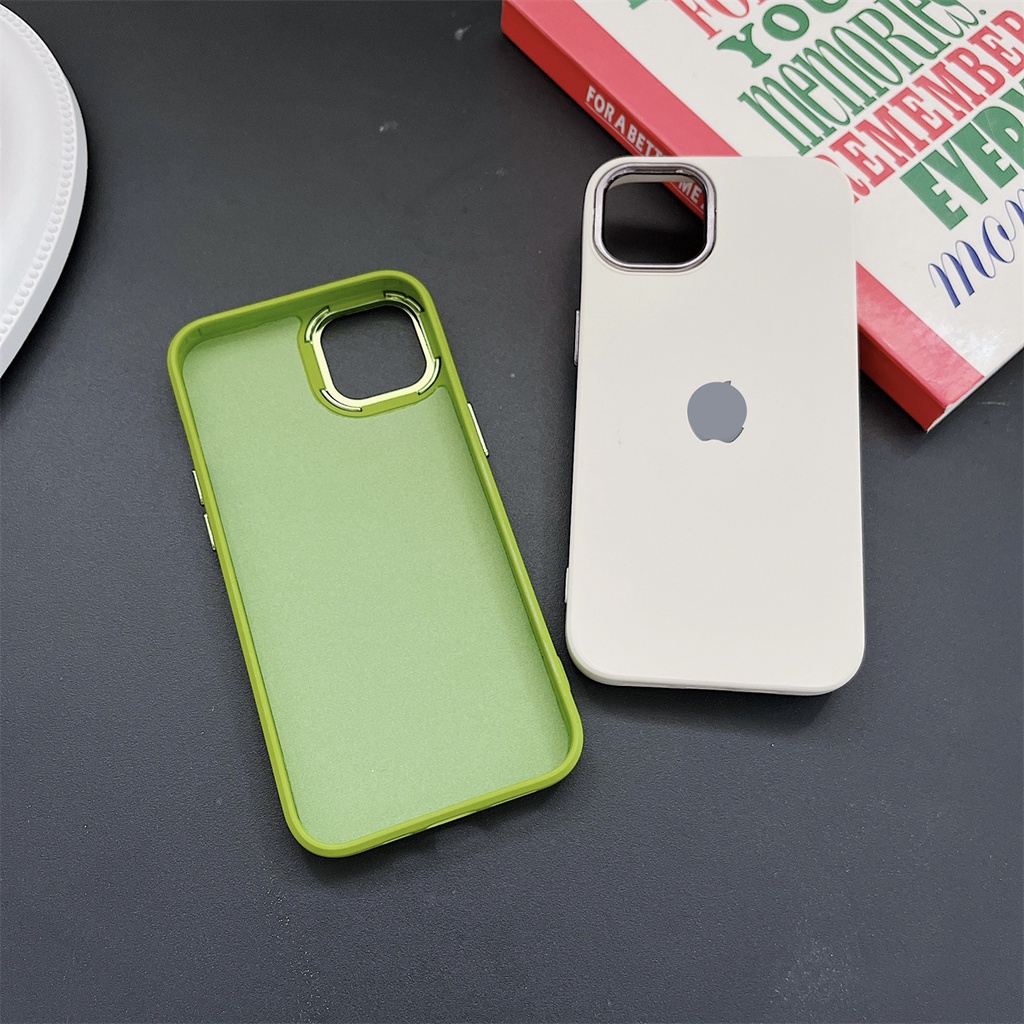 Ốp Điện Thoại Silicon Dẻo Mềm Mạ Màu Kẹo Bảo Vệ Camera Cho iPhone 13 14 Max 11 12 14 Pro Max XS Max XR X 13 Pro Max