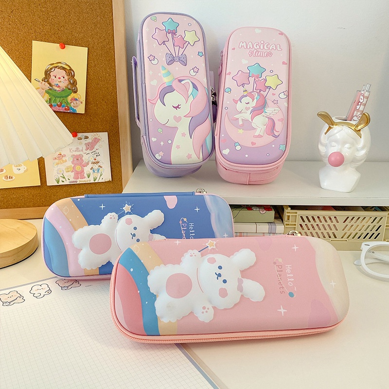Hộp đựng bút 3D Túi Đựng Bút/  Đồ Trang Điểm Hình Kỳ Lân Đáng Yêu Có Kích Thước Lớn hộp bút đa năng