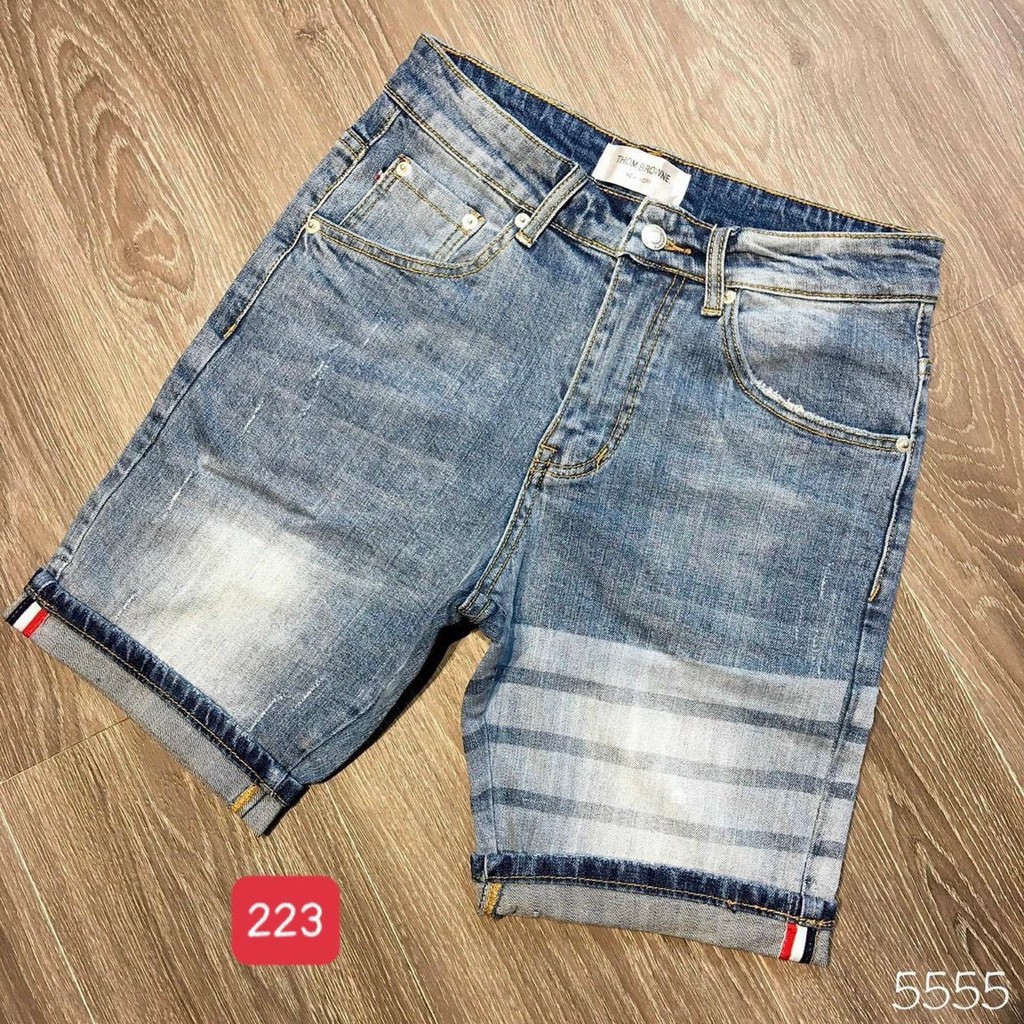 Quần short jean nam màu xanh chất demin - quần bò lửng nam co giãn thời trang cao cấp Luty_shop90 ms223